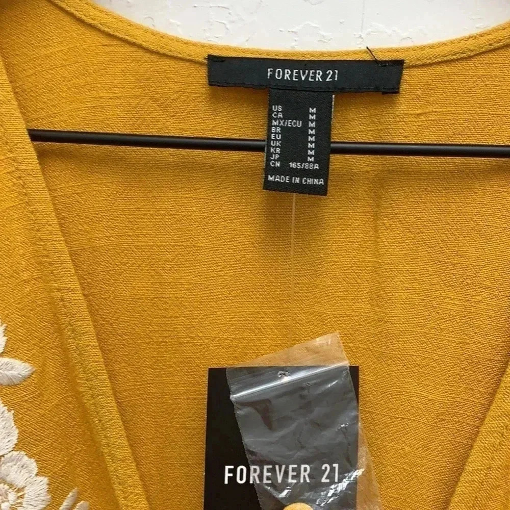 Forever 21 Dukes of Dallas Yellow Mini Dress NWT Size Medium - Picture 5 of 6
